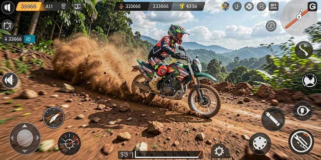 Tampilan gameplay seru di jalur balapan Motor Racing.