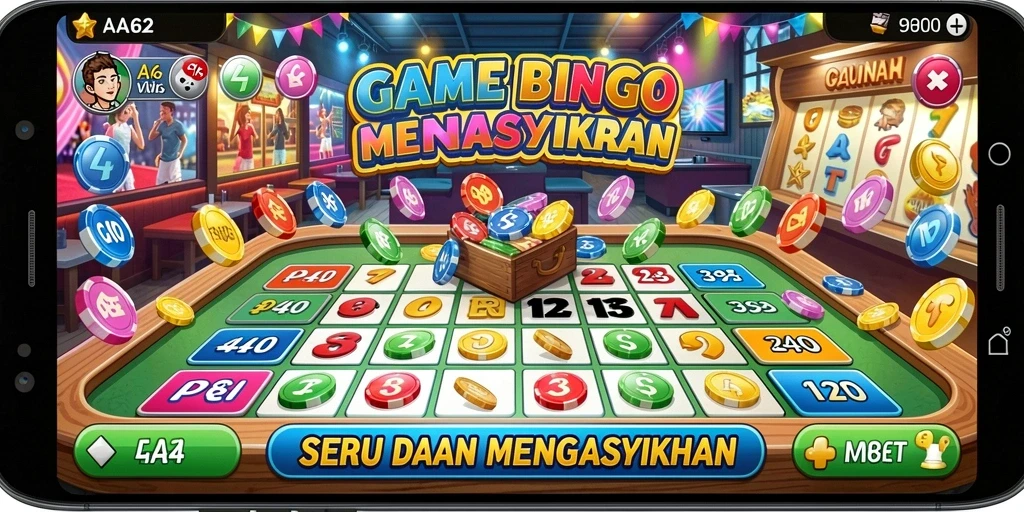 Tampilan gameplay Bingo yang seru dan interaktif di AA62.