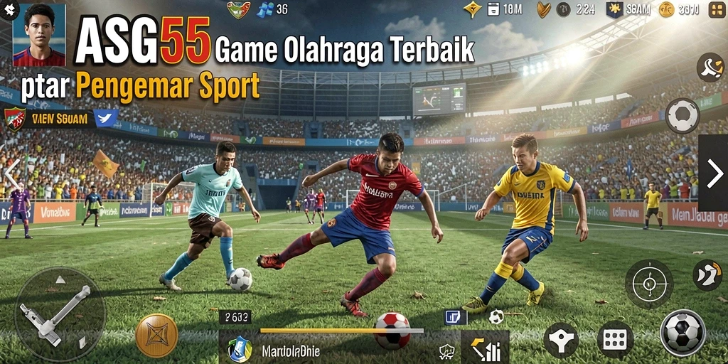 Gameplay seru ASG55 dengan aksi olahraga mendebarkan.