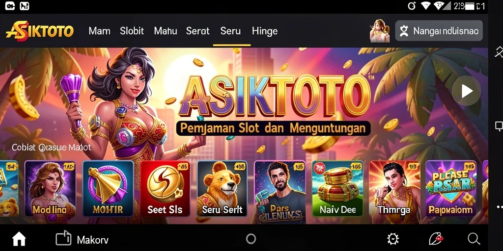Tampilan gameplay slot ASIKTOTO yang menarik dan penuh warna.