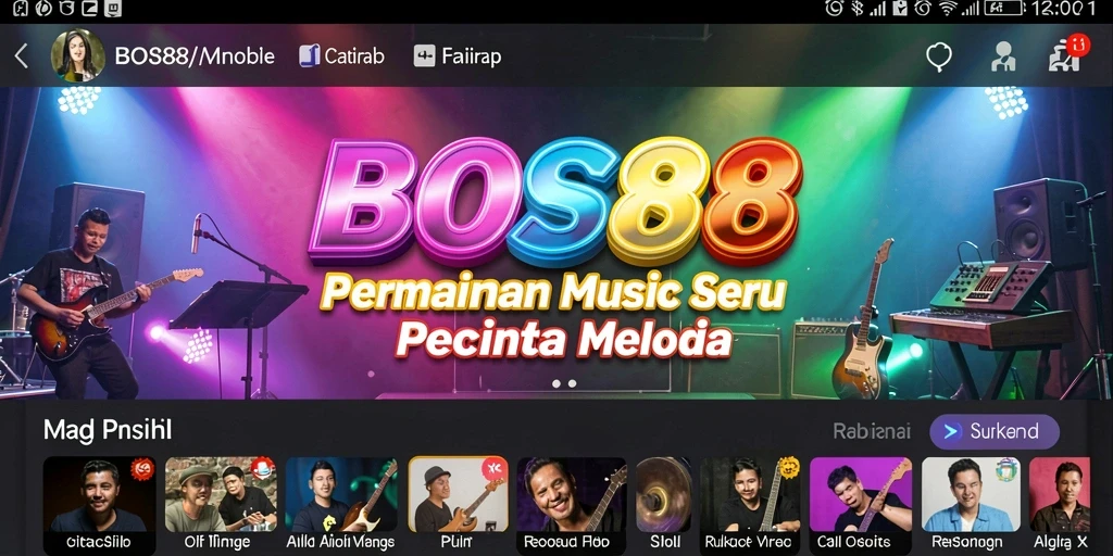 Screenshot BOS88 menampilkan gameplay mendebarkan dalam permainan musik.