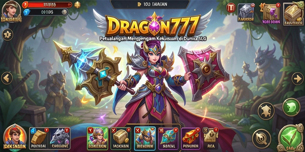 Screenshot menunjukkan aksi mendebarkan dalam gameplay SLG DRAGON777.
