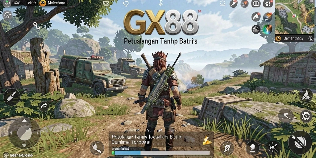 Tampilan gameplay GX88 yang menakjubkan di dunia terbuka.