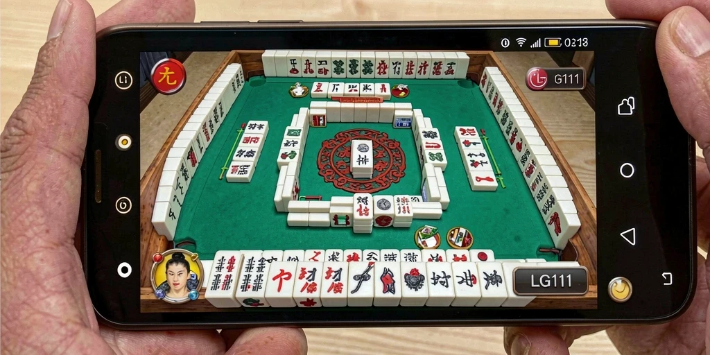 Tampilan gameplay LG111 dengan desain ubin Mahjong yang menarik.