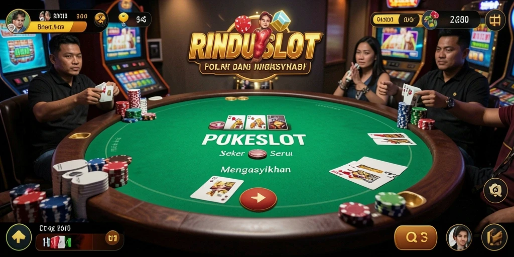 Tampilan gameplay Poker di RINDUSLOT yang menantang dan seru.