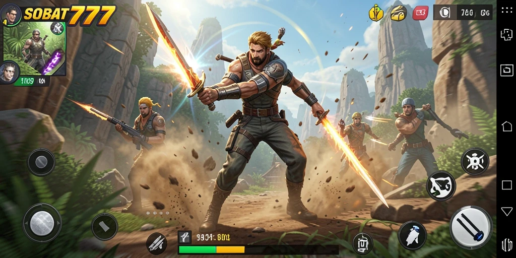 Tampilan gameplay seru dan aksi mendebarkan di SOBAT777.