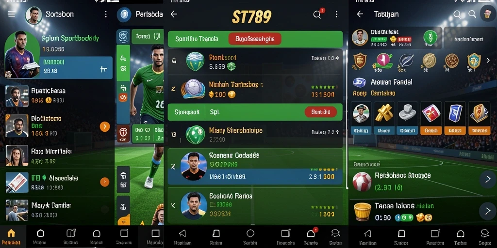Screenshot ST789 menunjukkan antarmuka menarik untuk taruhan olahraga.