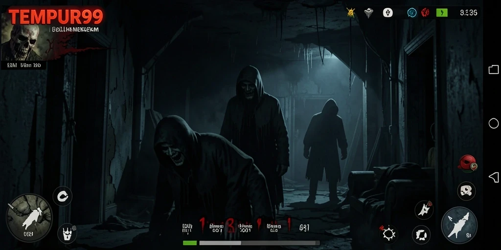 Screenshot gameplay TEMPUR99 menunjukkan ketegangan yang memuncak di setiap sudut.